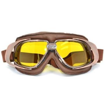 Óculos De Proteção Motociclista Old School Café Racer Bronze