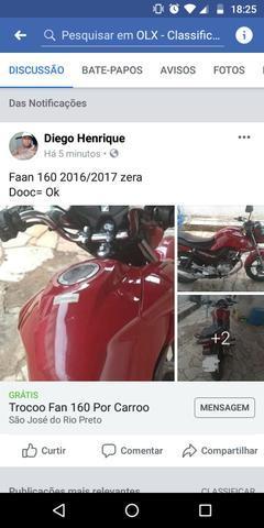 Vendo ou troco moto. fan 160 - 2016