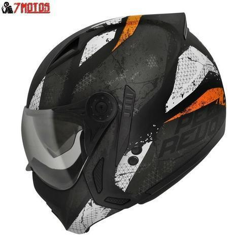 Capacete Peels Mirage Revo PretoFosco-Laranja