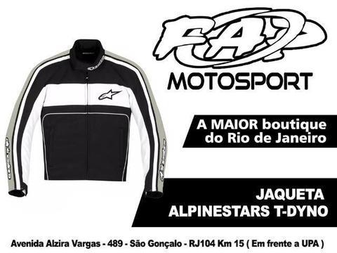 Jaqueta Alpinestars Moto Impermeável T-Dyno Preta Branca
