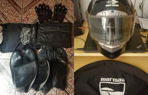 Capacete de moto Mormaii fechado C/ Óculos escuro Interno tamanho 56