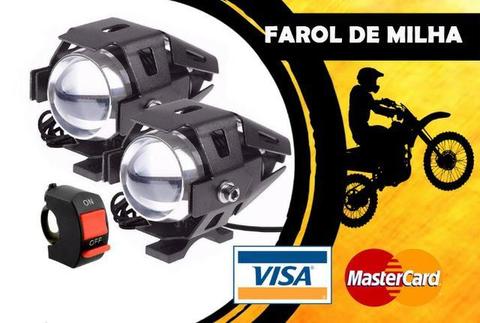 Farol de milha/neblina universal LED olho de anjo super forte longo alcance para sua moto