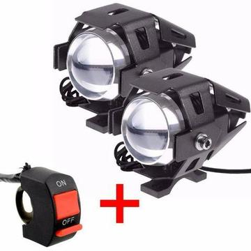 PAR de farol de milha para moto LED U5 12v, neblina, auxiliar - Promoção