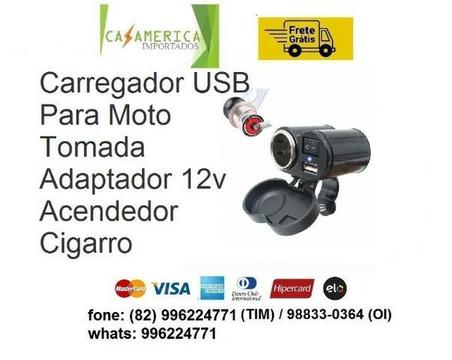 Carregador USB Para Moto 12v Acendedor Cigarro (entrega gratis)