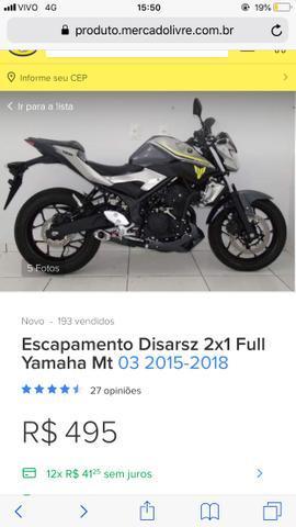 Escapamento Disarsz 2x1 Full Yamaha MT-03