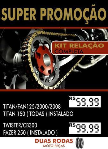 Kit relação titan 2000 titan 150 cb 300 twister fazer 250