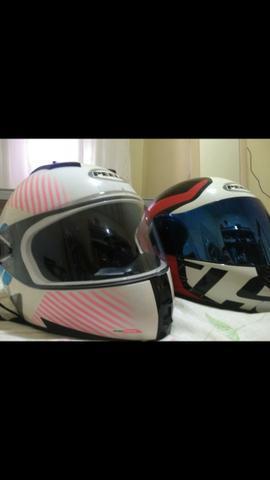2 capacetes seminovos novos 250,00