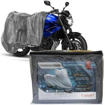 Capa Cobrir Moto Protetora Forrada Impermeável Anti Uv Tamanho G Carrhel