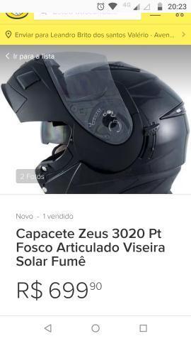 Capacete Zeus escamoteável com óculos