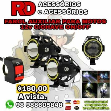 Farol auxiliar para motos 12v