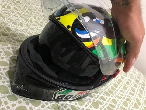 Capacete Agv Sv turtle preto verde e amarelo