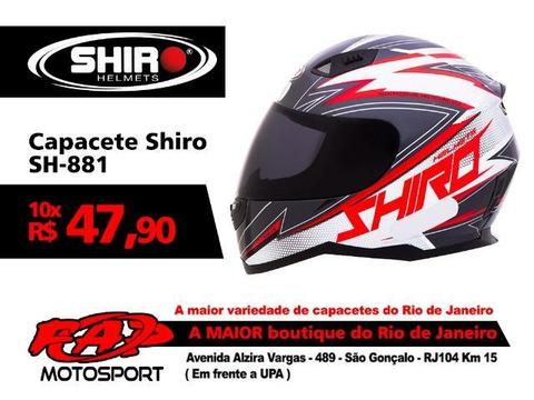 Capacete Moto Shiro SH-881 Atlanta Branco Vermelho
