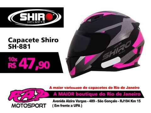 Capacete Moto Shiro SH-881 Brno Preto com Rosa