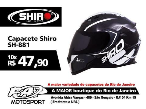 Capacete Moto Shiro SH-881 Motegi Preto Branco