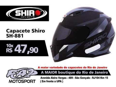 Capacete Moto Shiro SH-881 Preto Cinza