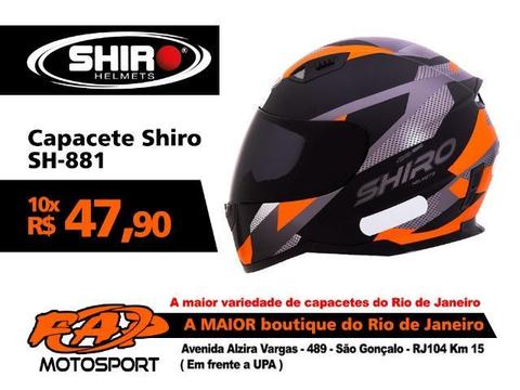 Capacete Moto Shiro SH-881 Preto Laranja