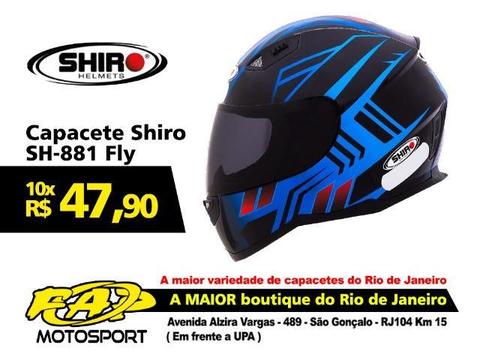 Capacete para Moto Shiro SH-881 Fly Racing Preto Azul