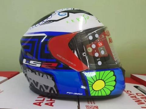 Capacete Ls2 Ff320 Stream Couture Azul Branco 58 60