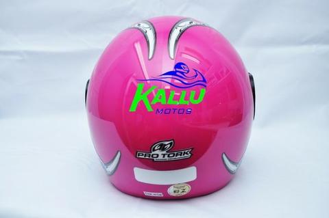 Capacete rosa feminino fechado protork promoção kallu motos niteroi