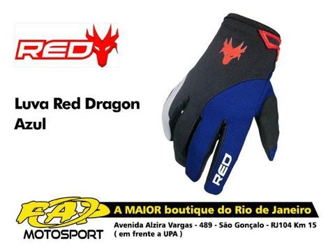 Luva Red Dragon Moto Racing Preta Azul