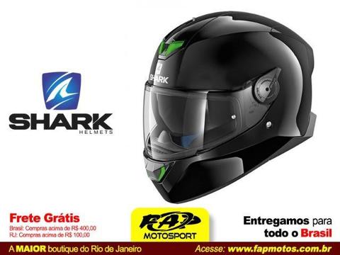 Capacete Moto Shark Skwal 2 Preto Com Led / Frete Grátis Brasil