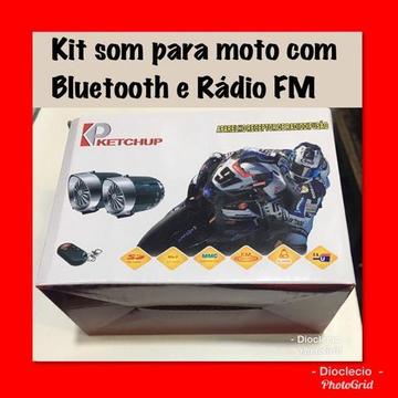 Caixa de som para moto com Bluetooth e Rádio FM