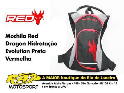 Mochila Moto Red Dragon Hidratação Evolution Preta Vermelha