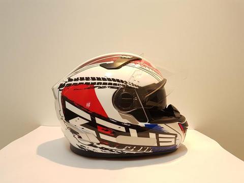 Capacete zeus 813 an15 solid white /white red