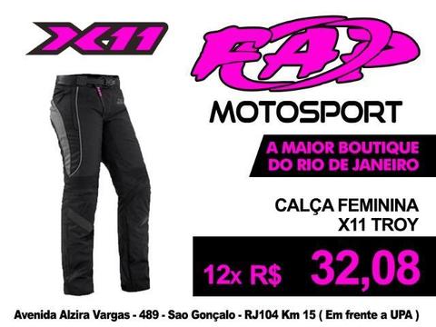 Calça Moto Feminina X11 Troy Preta