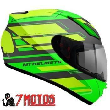 Capacete Mt Revenge Zusa Verde/Amarelo/Prata