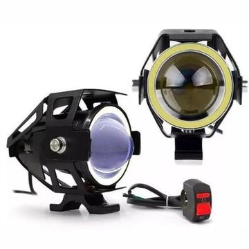 Par de Farol Milha Ultra Led U5 Auxiliar Neblina Moto Full Leds