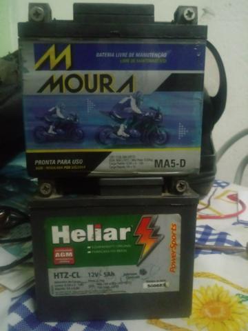 Bateria moura e Heliar pra moto,5A,12V