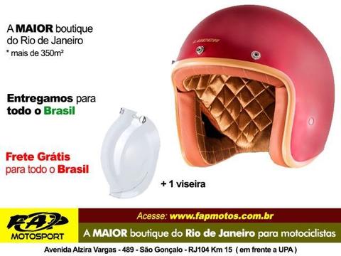 Capacete Lucca Aberto Moto Matt Cherry