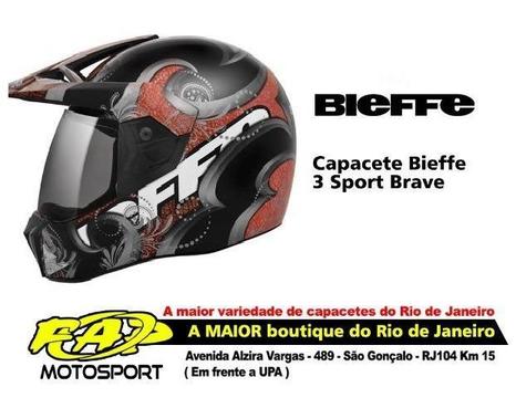 Capacete Moto 3 Sport Brave Preto Vermelho