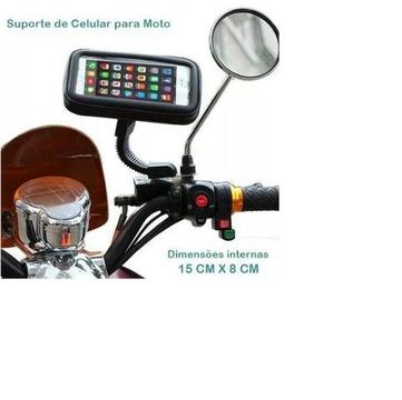 Suporte De Celular Gps Para Motos Capa Prova D'agua 15x8 Cm