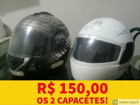 2 Capacetes semi novos, sem nenhum defeito!