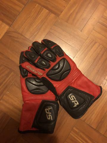 Luva Moto Zebra SP1 - Couro (vermelha e preta)