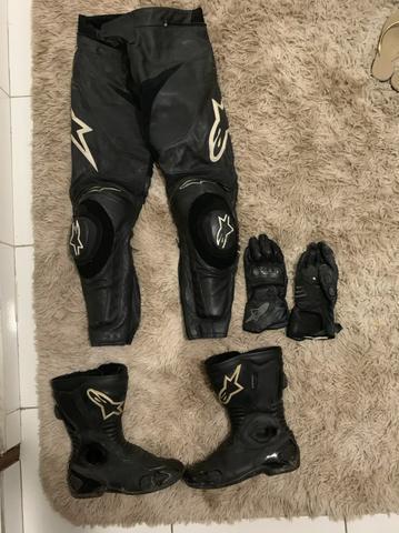 Vendo calça Alpinestars Track - luva - bota