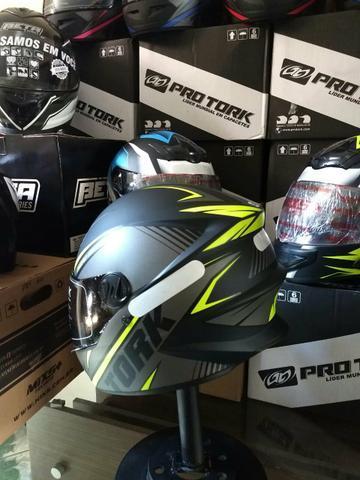 (Promoção) Capacete Moto ProTork R8 Viseira Cristal+Viseira Camaleão Grátis