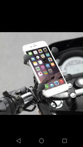 Suporte E carregador GPS celular para moto fixa retrovisor