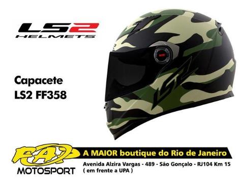 Capacete Moto Ls2 FF358 Army Preto Verde