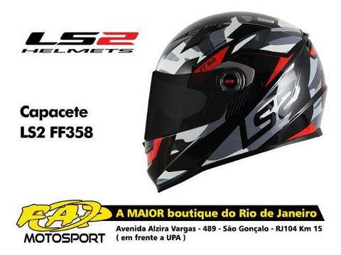 Capacete para Moto Ls2 FF358 Tank Preto Vermelho