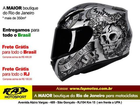 Capacete Mt Revenge Skull Roses Silver - Frete Grátis Brasil