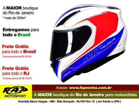 Capacete Mt Revenge Limited Evo White-blue-red - Frete Grátis Brasil