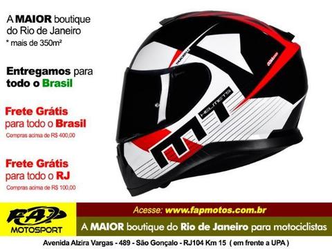 Capacete Mt Thunder 3 Ray Black-white - Frete Grátis Brasil