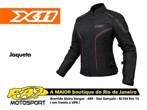 Jaqueta Moto Impermeável Feminina X11 Iron 2 Preta Rosa