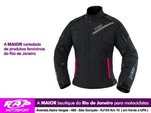 Jaqueta Imperméavel Feminina Moto X11 Evo 3 Preta Rosa