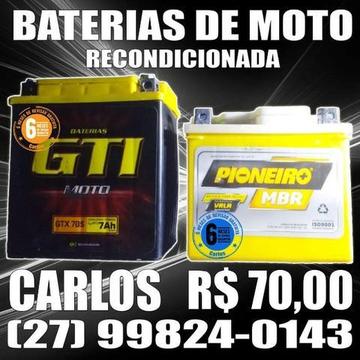 Baterias de moto por apenas 70,00 reais, com garantia