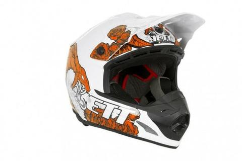 O Capacete Motocross TH1 Jett Veneno Branco Tamanho 60