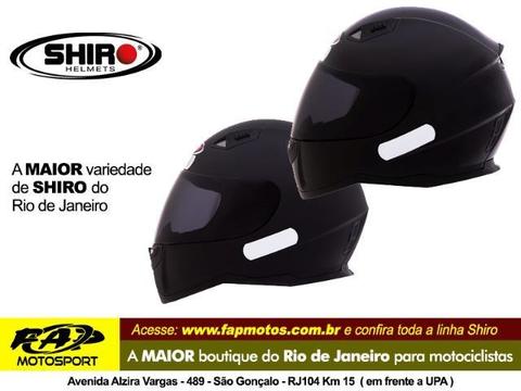 Shiro Fechado Moto Capacete SH-881 Preto Fosco e Preto Brilho
